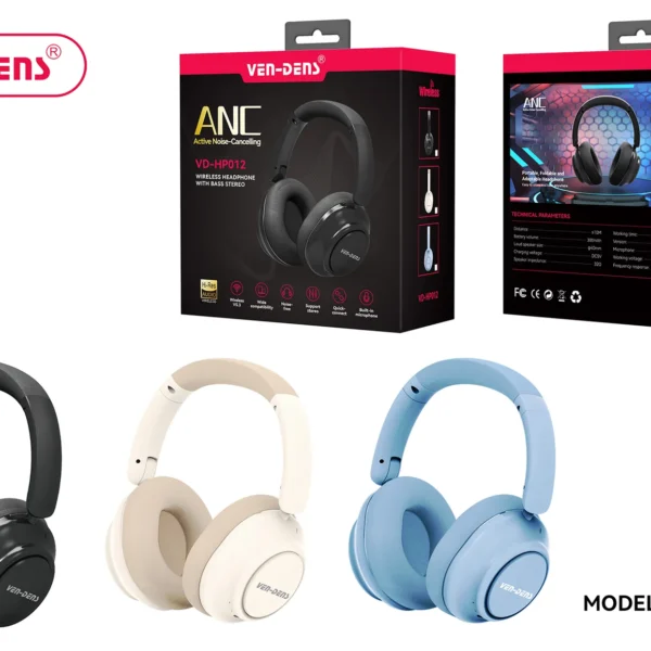 ANC Active Noise-Canceling Wireless Headphones with Bass Stereo
