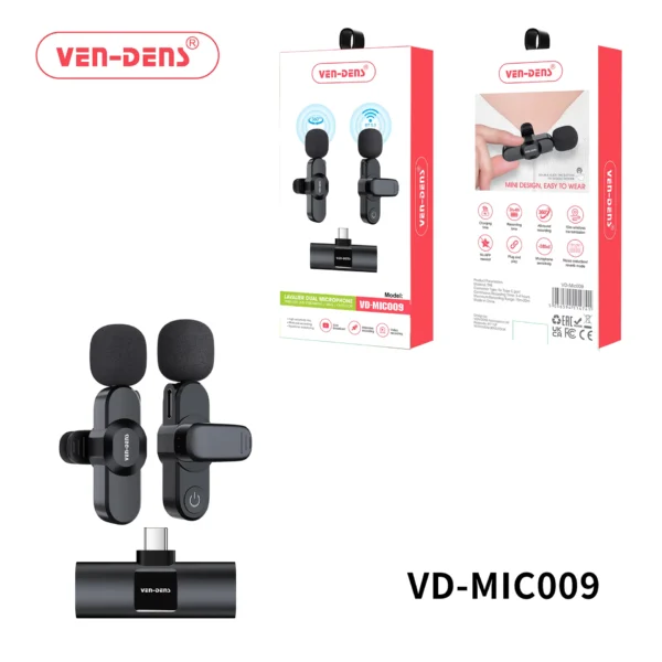 Wireless Lavalier Dual Microphone - High Sensitivity for Clear Audio